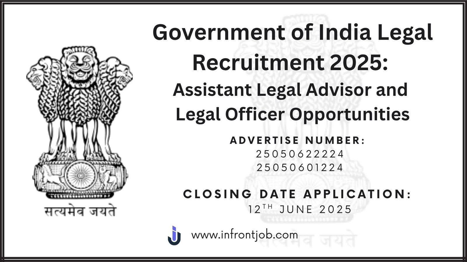 Government of India Legal Recruitment 2025: Assistant Legal Advisor and Legal Officer Opportunities