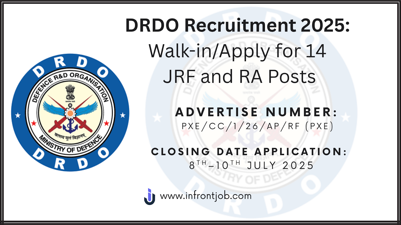 DRDO Recruitment 2025: JRF & RA Walk-In