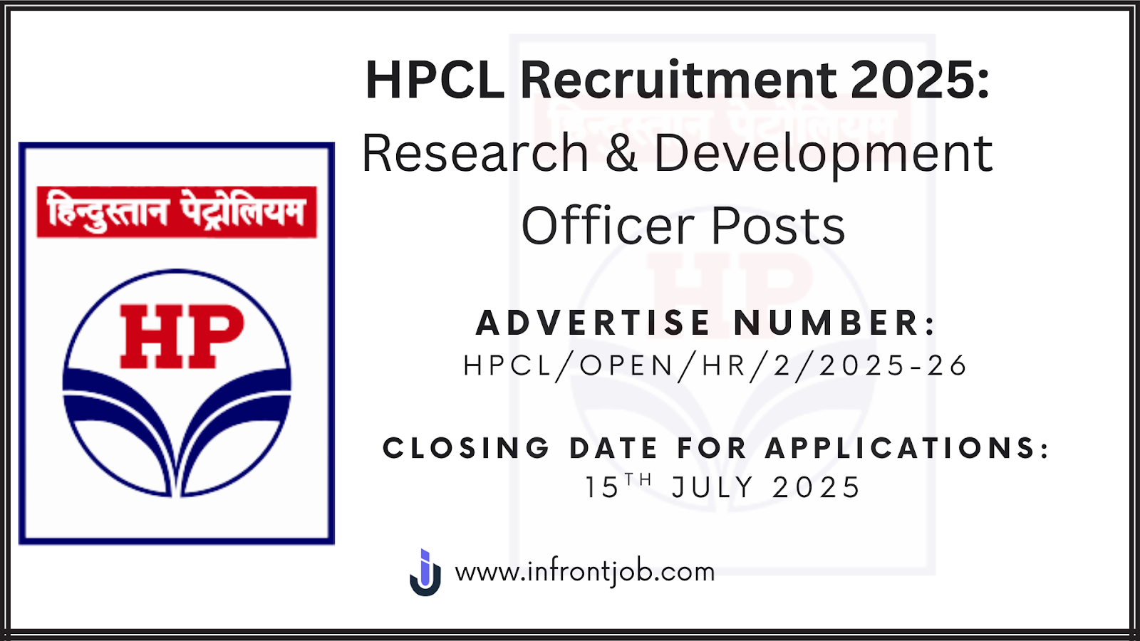 HPCL Recruitment 2025: 39 R&D Officer Vacancies Open