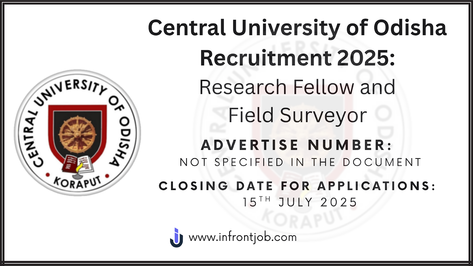 CUO Recruitment 2025: Walk-In for Research & Survey Jobs