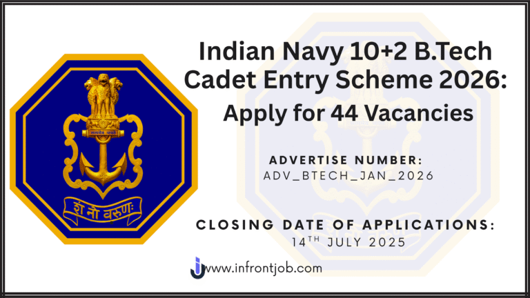 Indian Navy 10+2 B.Tech Cadet Entry Scheme 2026: Apply for 44 Vacancies
