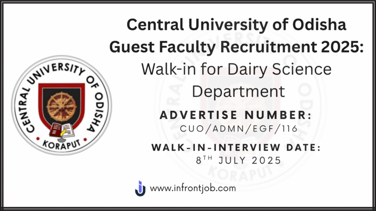 CUO Guest Faculty Recruitment 2025 – Walk-in on 08 July