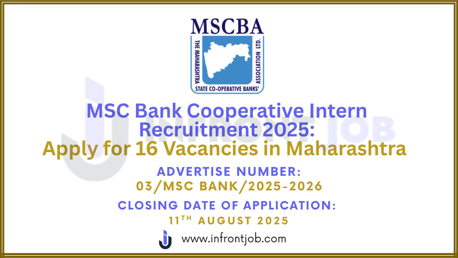 MSC Bank Cooperative Intern Recruitment 2025: 16 Posts