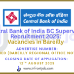 Central Bank BC Supervisor Recruitment 2025 – 4 Posts in Bareilly