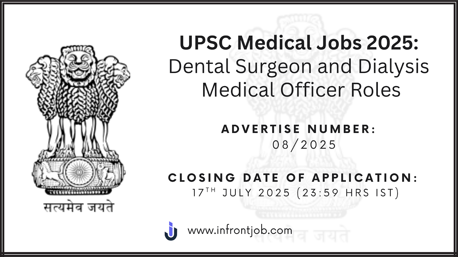 UPSC Dental & Dialysis Officer Jobs 2025 – Apply Now