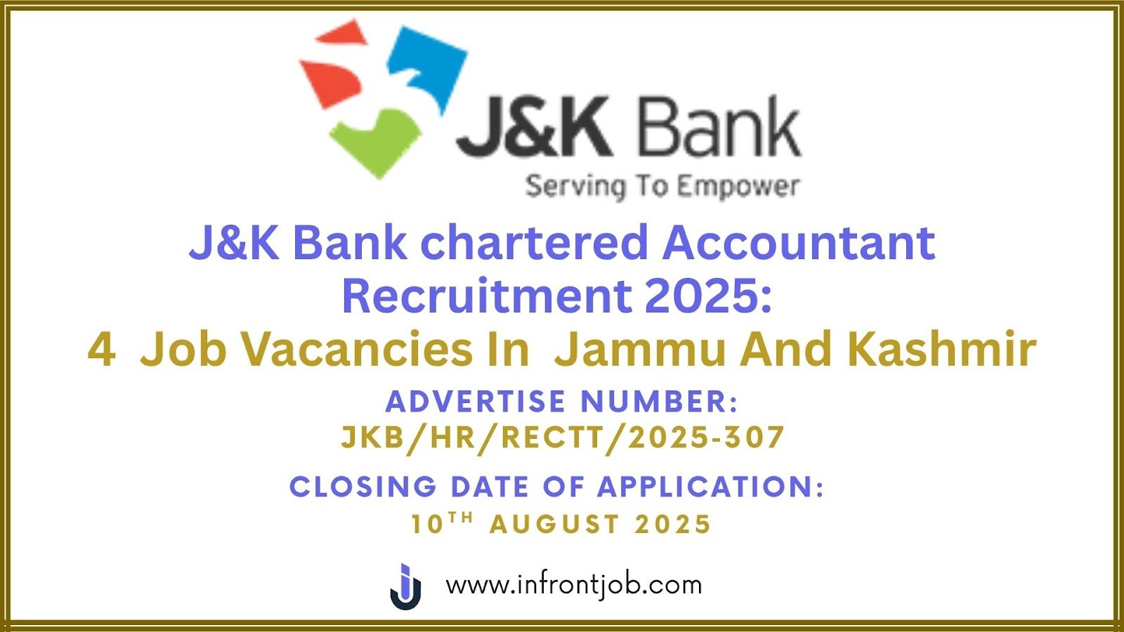 J&K Bank Chartered Accountant Recruitment 2025: Apply Now