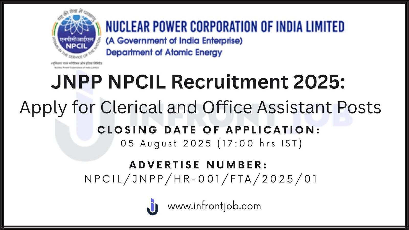 NPCIL JNPP Recruitment 2025 – Clerical & Office Assistant (16 Posts)