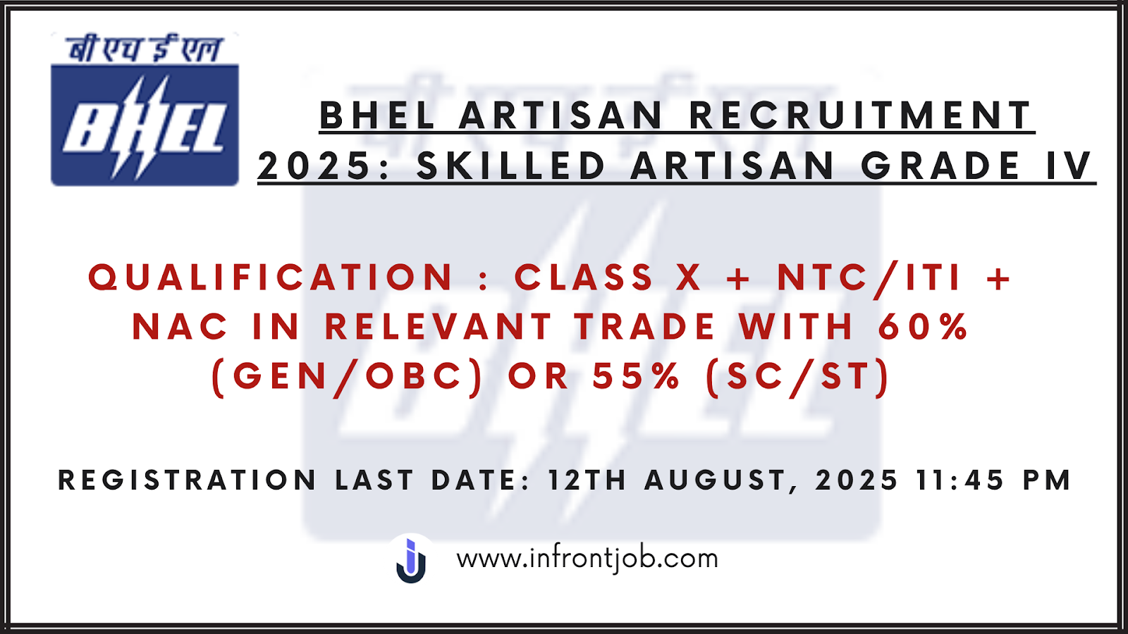 BHEL Artisan Recruitment 2025 – Apply for 515 Vacancies