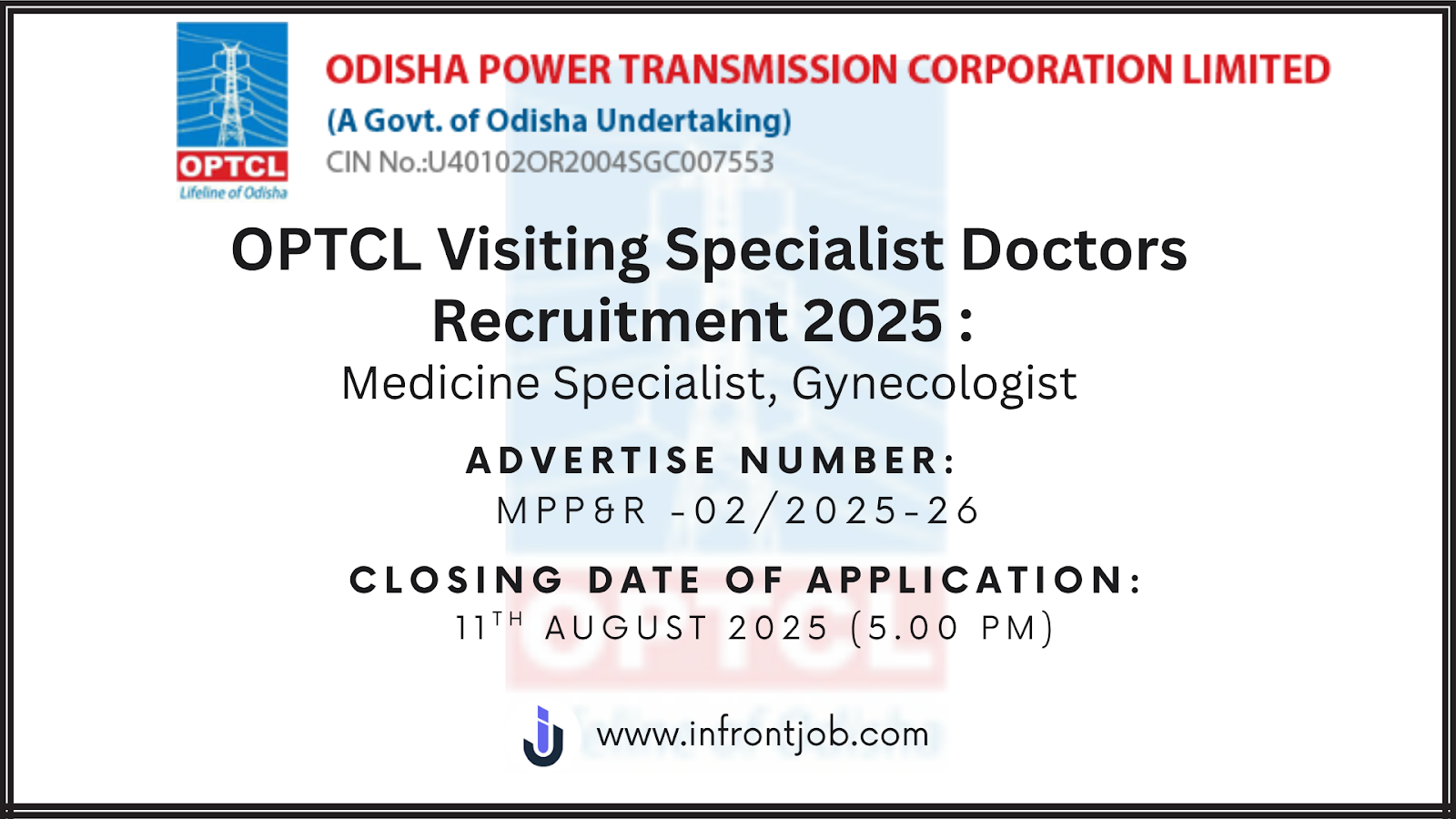 OPTCL Recruitment 2025: Visiting Specialist Doctor Vacancies