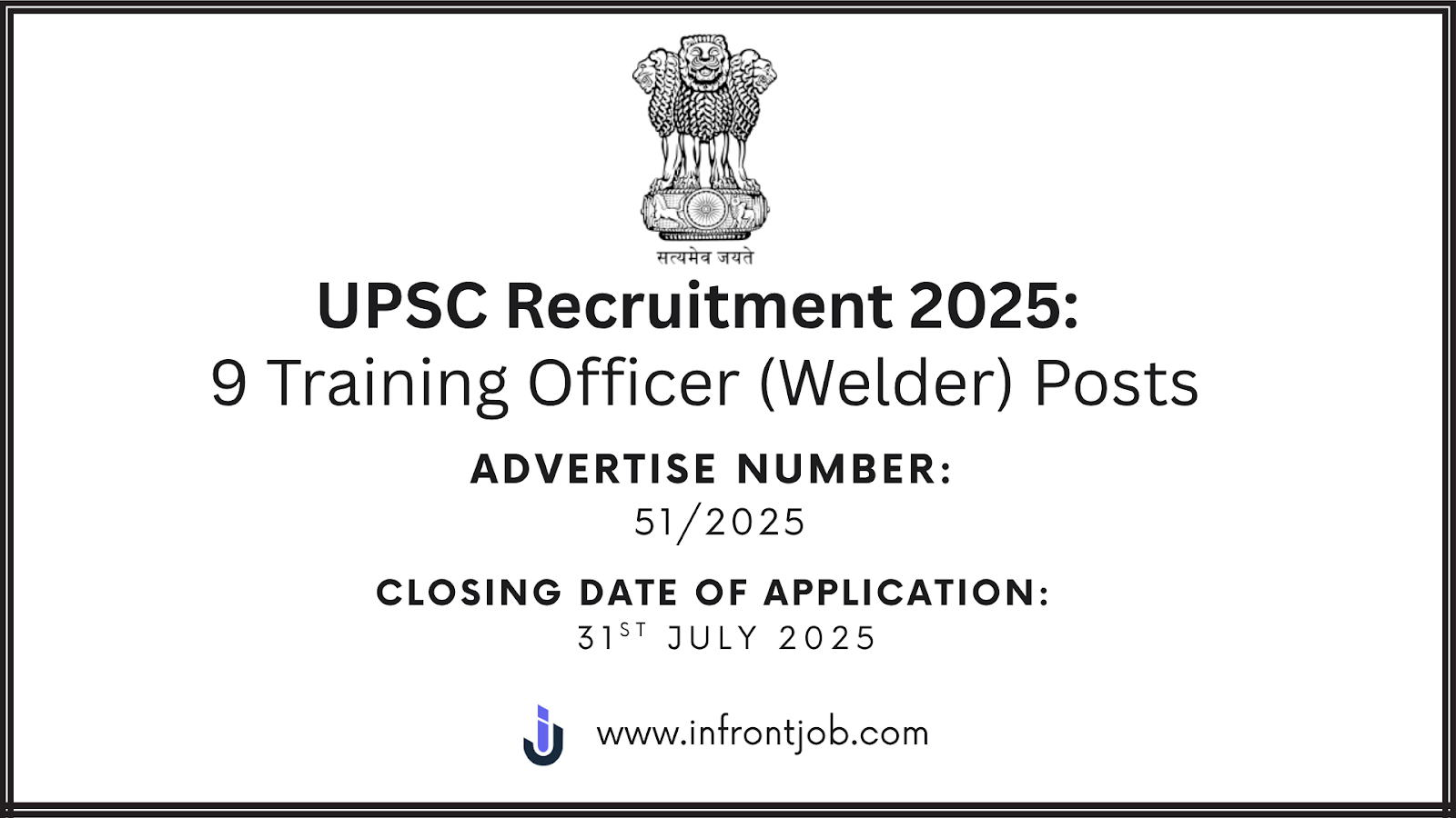 Training Officer (Welder) Recruitment 2025 – Apply Online for 9 UPSC Vacancies
