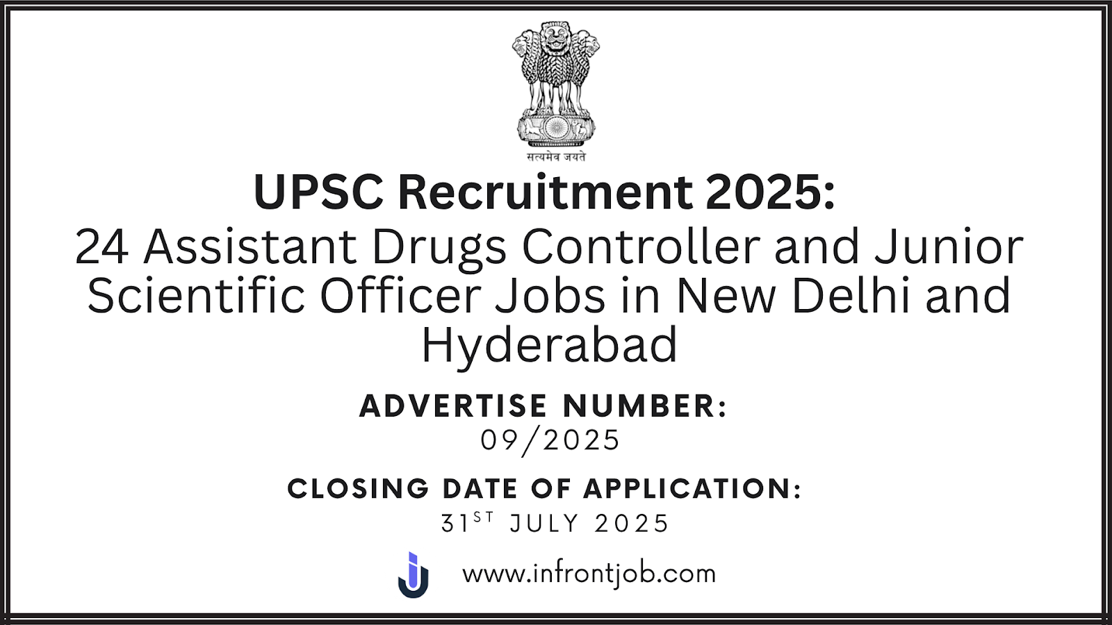 UPSC Recruitment 2025: 24 Assistant Drugs Controller & JSO Jobs – Apply Now