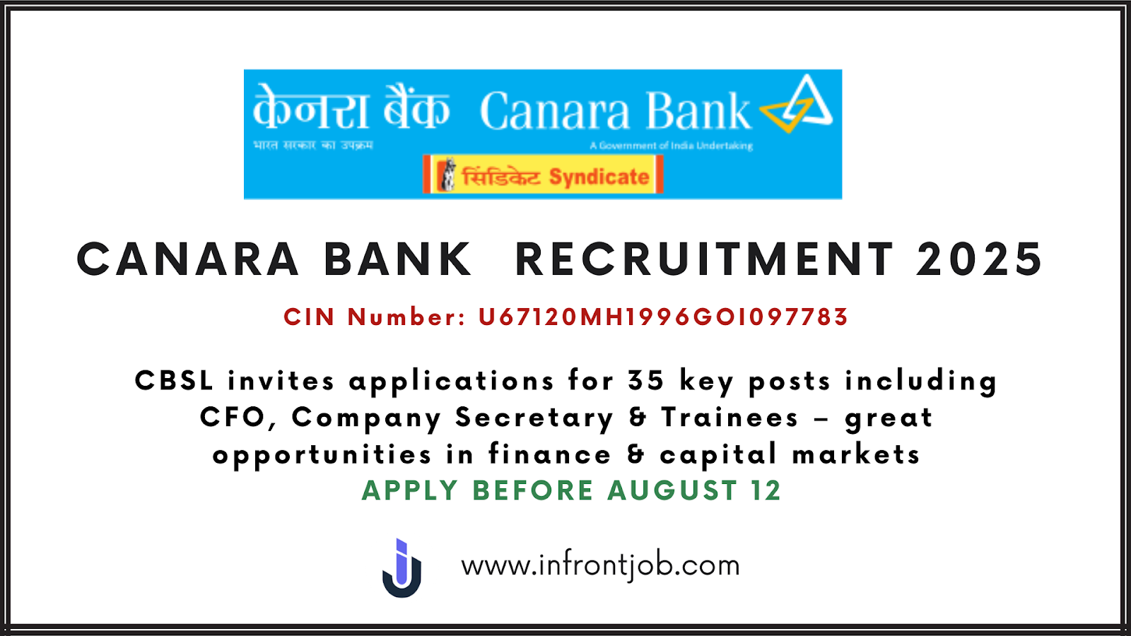 Canara Bank Securities Recruitment 2025: 35 Posts, Apply by 31 July