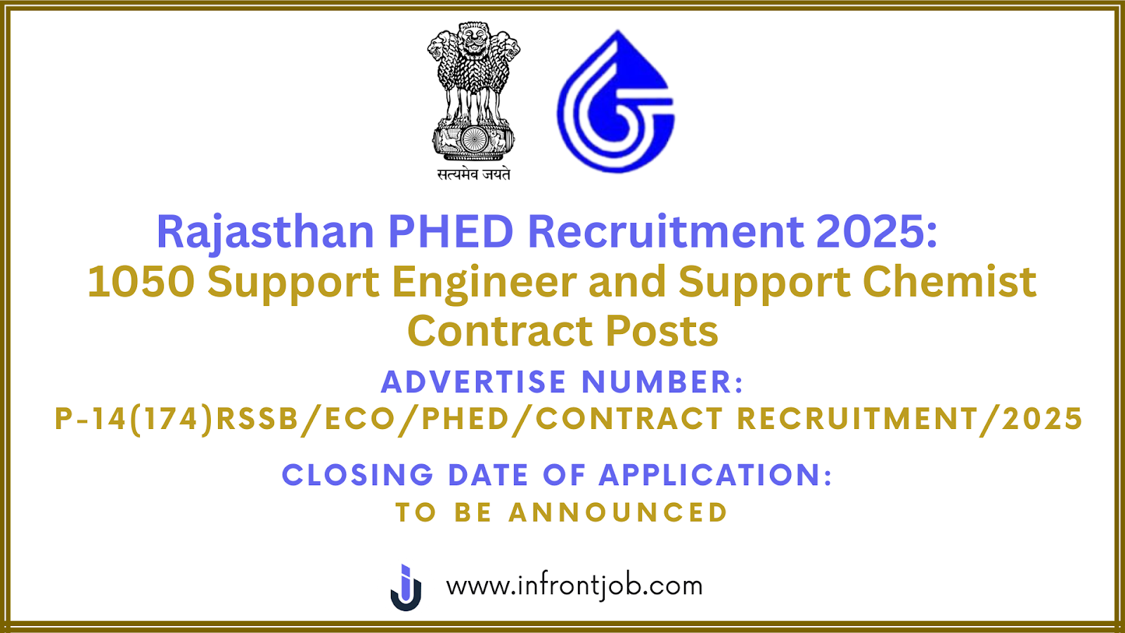 Rajasthan PHED Recruitment 2025: 1050 Support Engineer & Chemist Posts
