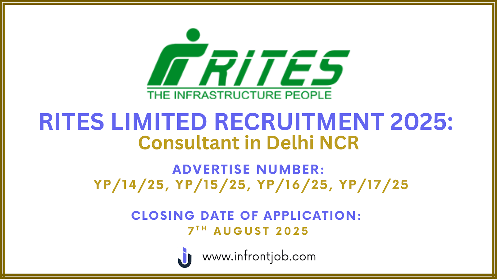 RITES Recruitment 2025: Apply Online for 5 Consultant Jobs in Delhi NCR