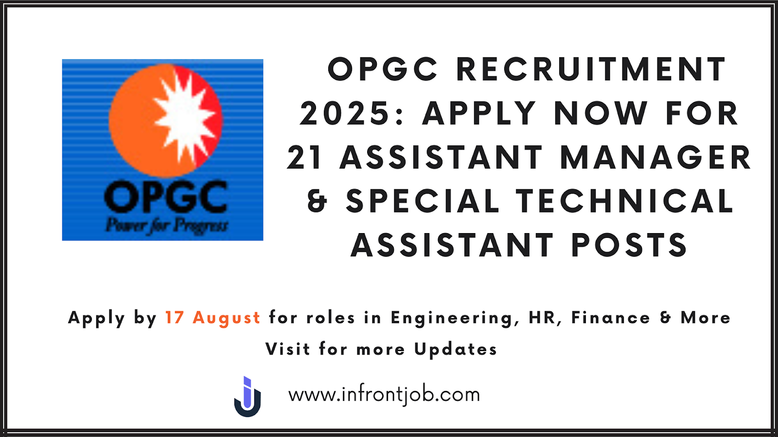 OPGC Recruitment 2025 – Apply Online for 21 Assistant Manager & Technical Assistant Posts