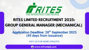 RITES Group General Manager Recruitment 2025 – Apply for 3 Mechanical Posts