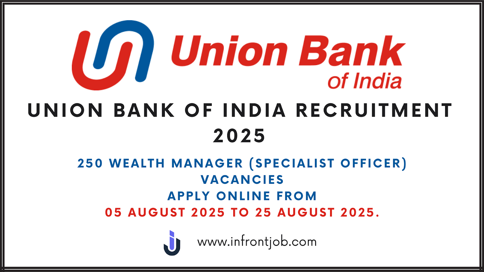 Union Bank of India Recruitment 2025 – 250 Wealth Manager (SO) Vacancies
