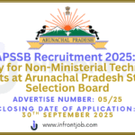 APSSB Recruitment 2025 – 239 Non-Ministerial Technical Posts in Arunachal Pradesh