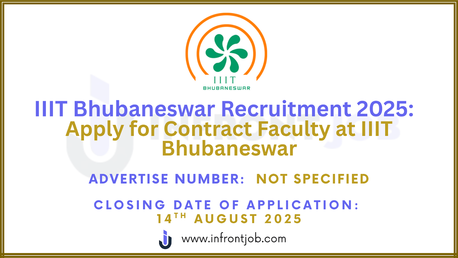 IIIT Bhubaneswar Recruitment 2025 – 8 Contract Faculty Vacancies
