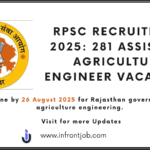 RPSC Recruitment 2025 – 281 Assistant Agriculture Engineer Vacancies
