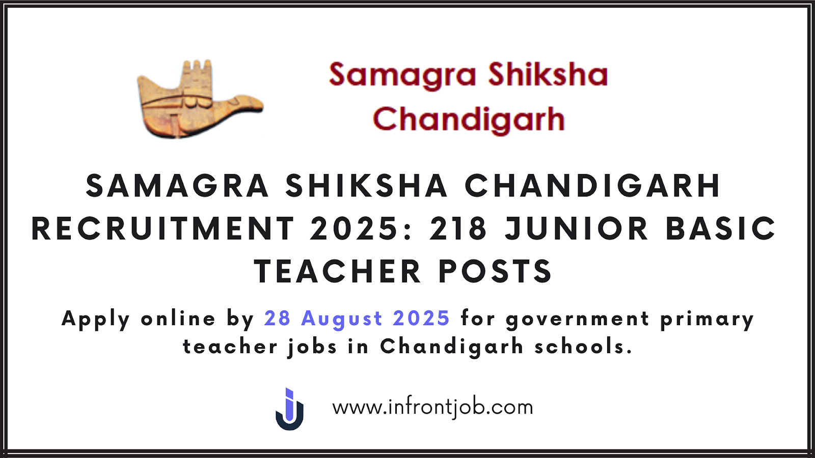 Samagra Shiksha Chandigarh Recruitment 2025 – 218 Junior Basic Teacher Vacancies