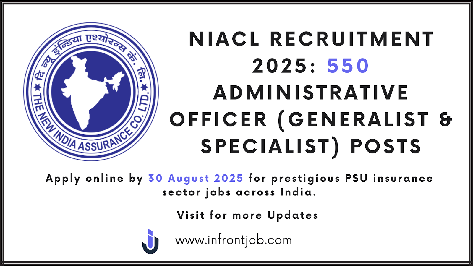 NIACL Recruitment 2025 – Apply Online for 550 Administrative Officer (Generalist & Specialist) Posts