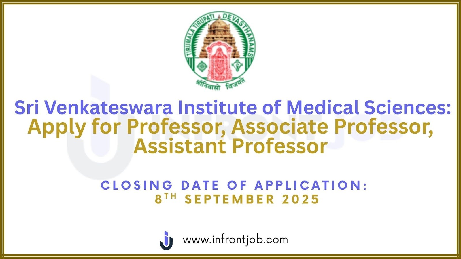 SVIMS Tirupati Faculty Recruitment 2025 – 106 Vacancies
