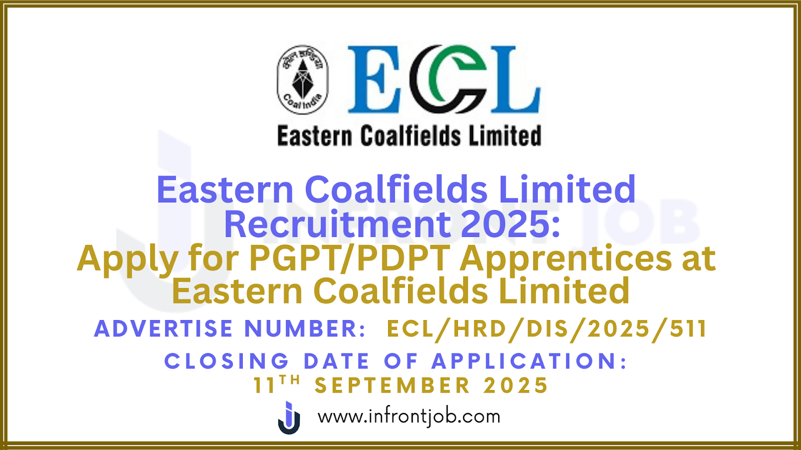 ECL Recruitment 2025 – 1123 PGPT & PDPT Apprentice Vacancies