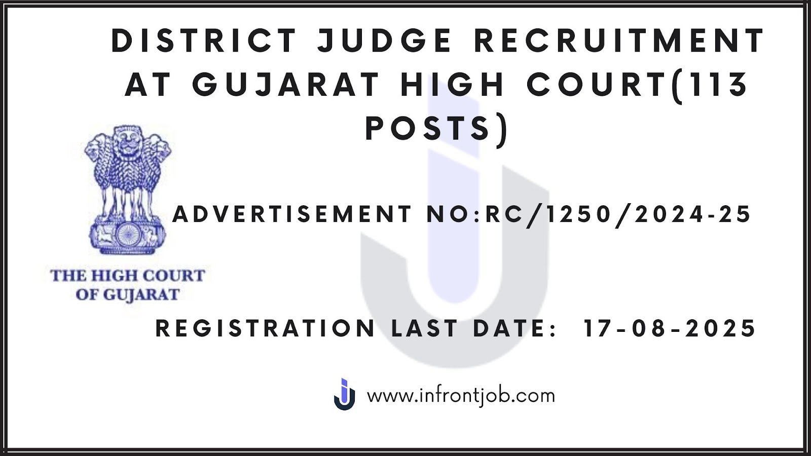 Gujarat High Court District Judge Recruitment 2025 – 113 Vacancies