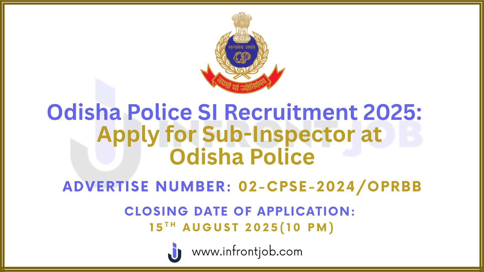 Odisha Police SI Recruitment 2025 – Apply Online for 933 Sub-Inspector Vacancies