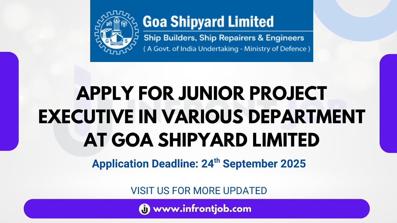 Goa Shipyard Junior Project Executive Recruitment 2025 – Apply for 30 Vacancies