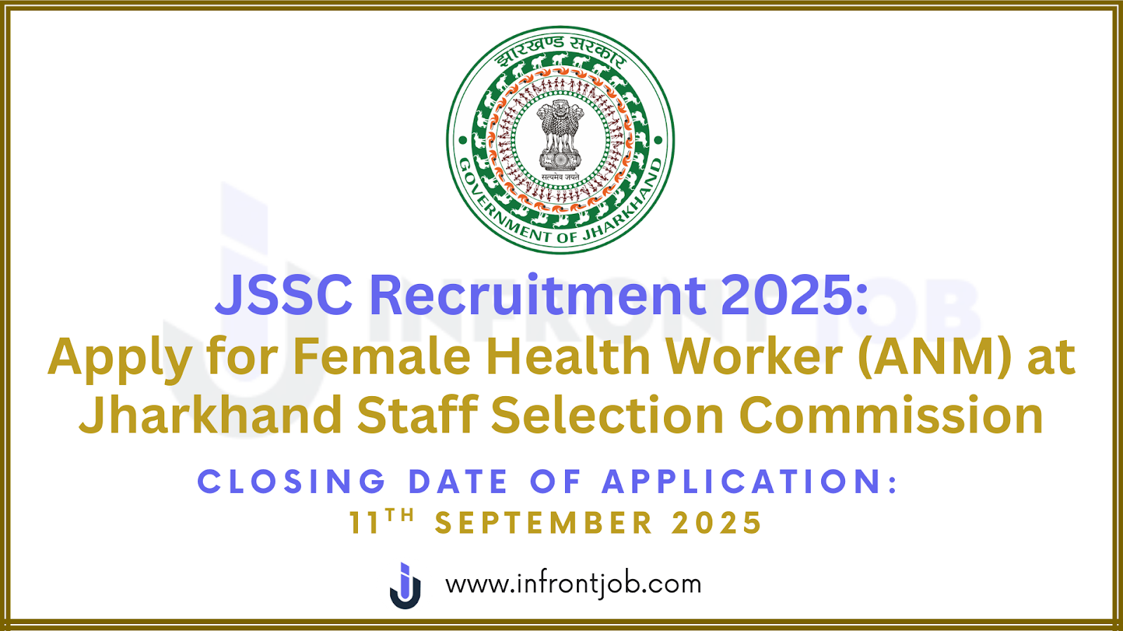 Jharkhand ANM Recruitment 2025 – Apply Online for 3020 Female Health Worker Vacancies