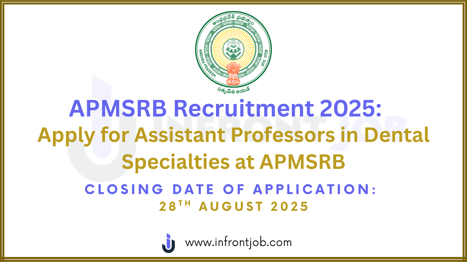 APMSRB Assistant Professor Dental Recruitment 2025 – 15 Posts