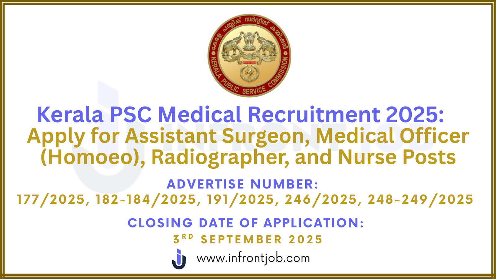 Kerala PSC Medical Recruitment 2025 – Surgeon, MO, Radiographer, Nurse Posts