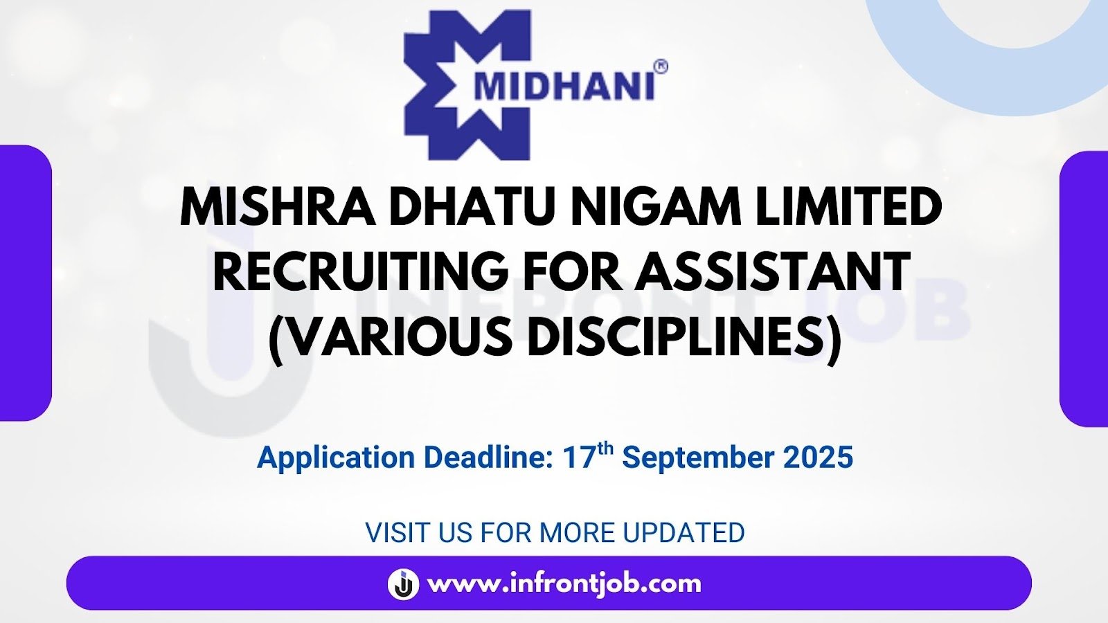 MIDHANI Walk In Recruitment 2025 – 50 Assistant Vacancies