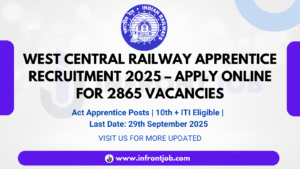 West Central Railway Apprentice Recruitment 2025 – 2865 Vacancies