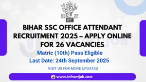 Bihar SSC Office Attendant Recruitment 2025 – 26 Vacancies