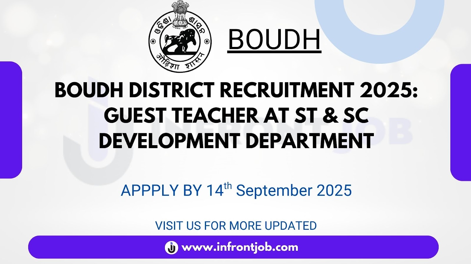 Boudh District Guest Faculty Recruitment 2025 – Apply for 50 Guest Teacher Vacancies