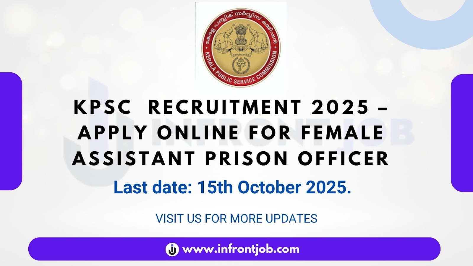 KPSC Female Assistant Prison Officer Recruitment 2025 – Apply Now
