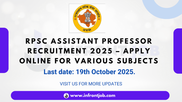 RPSC Assistant Professor Recruitment 2025 –574 Vacancies