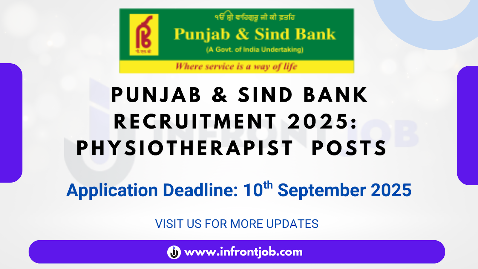 Punjab & Sind Bank Physiotherapist Recruitment 2025