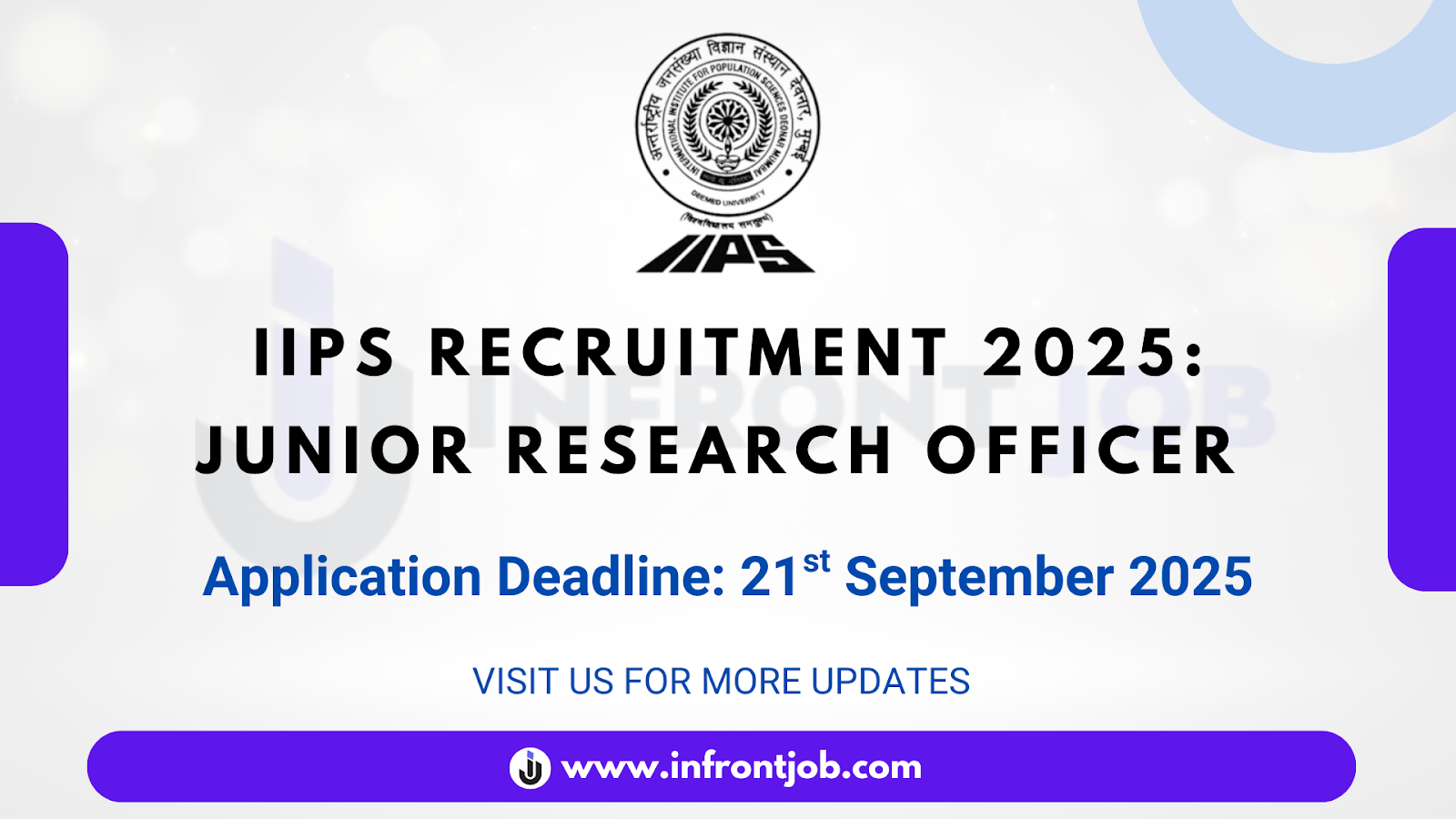 IIPS Junior Research Officer Recruitment 2025 – Apply Now