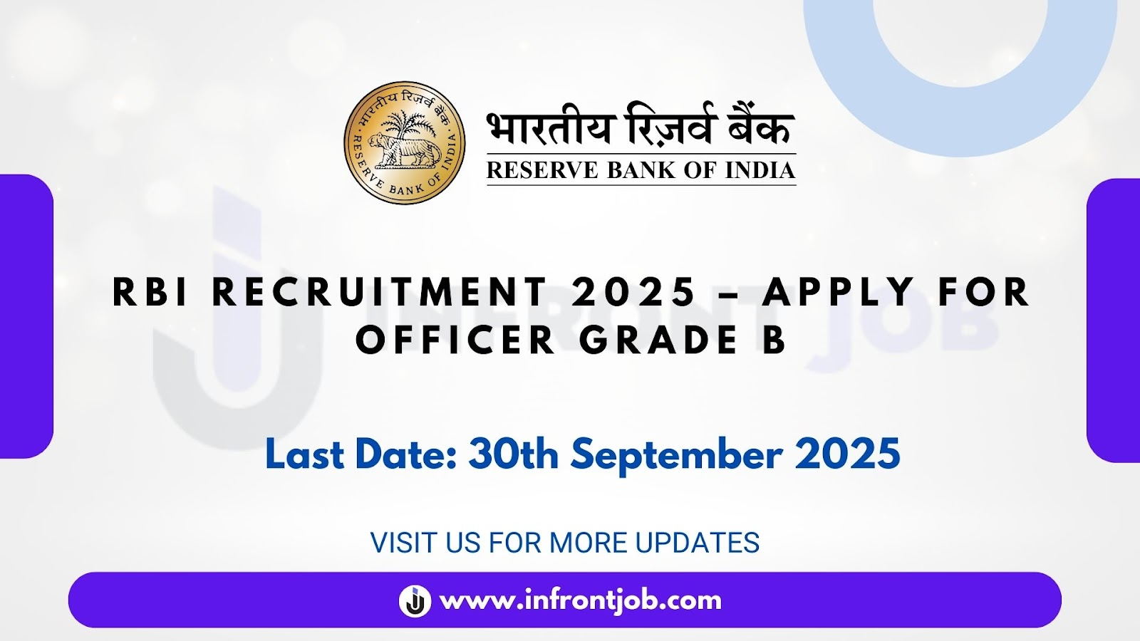 RBI Officer Grade B Recruitment 2025 – 120 Vacancies