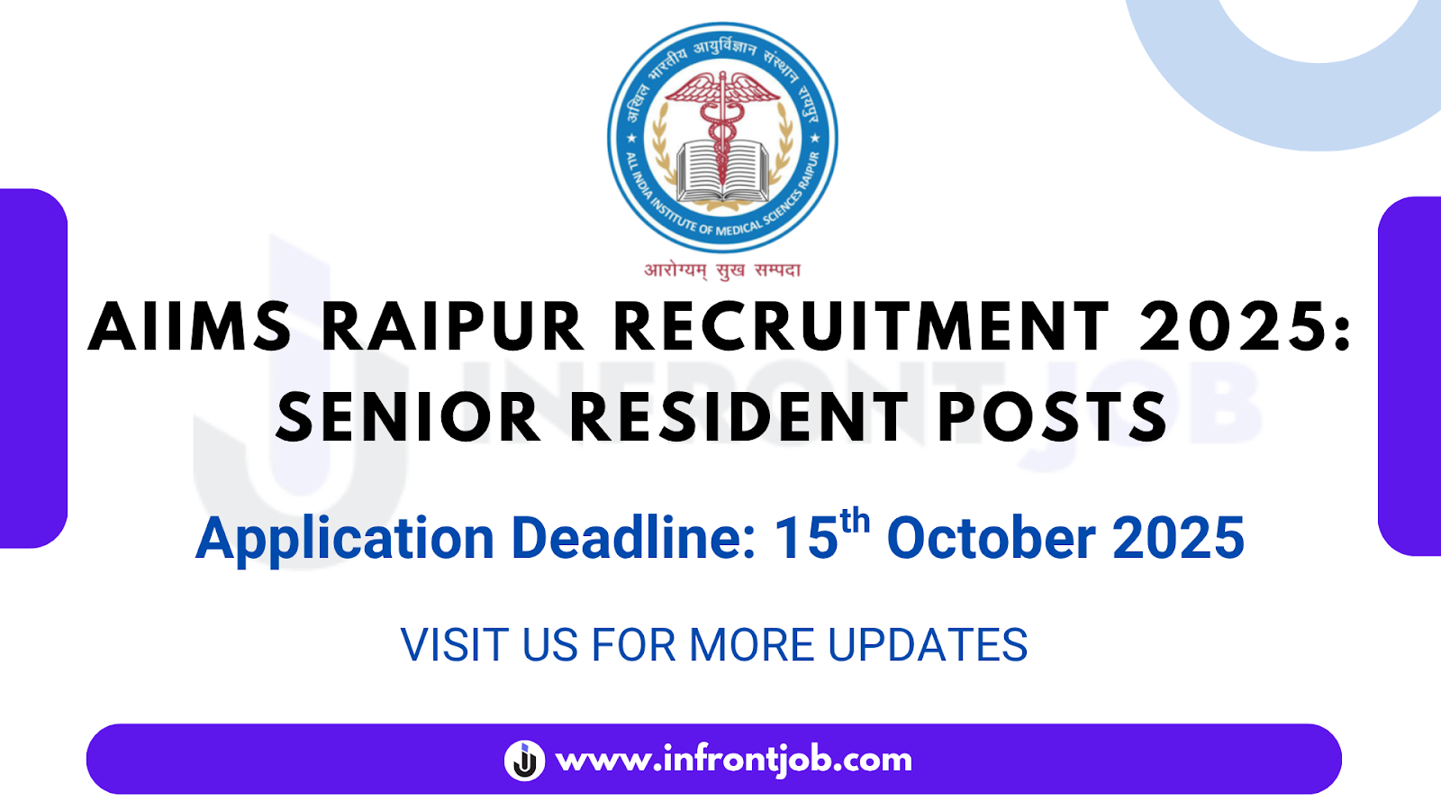 AIIMS Raipur Senior Resident Recruitment 2025 – 105 Vacancies