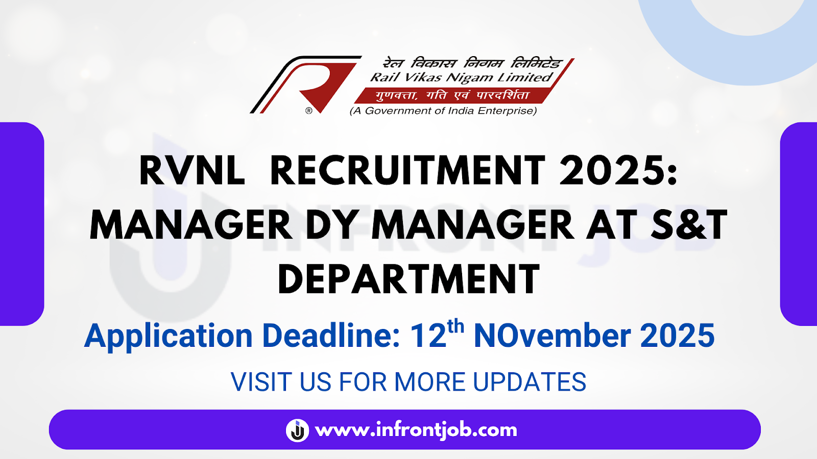 RVNL Manager Dy Manager S&T Recruitment 2025 – Apply Now