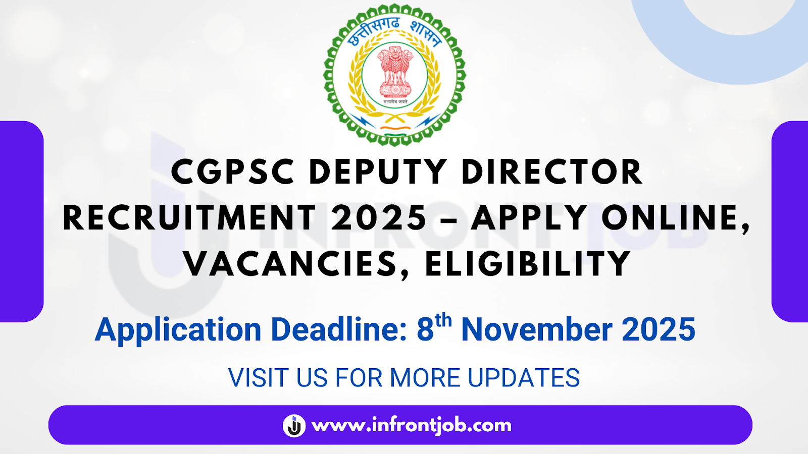 CGPSC Deputy Director Recruitment 2025 – 55 Vacancies