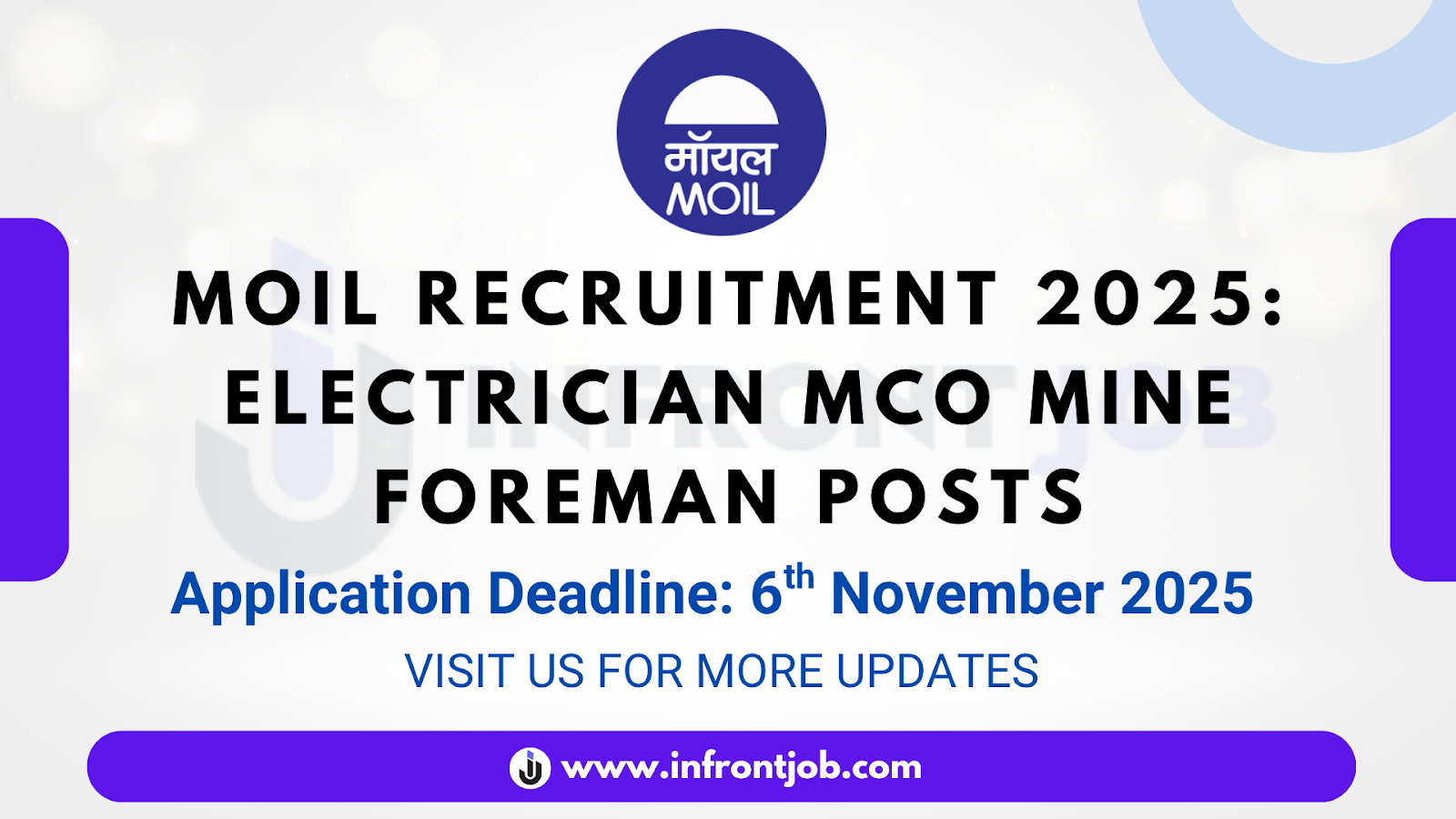 MOIL Electrician MCO Mine Foreman Recruitment 2025 – 99 Vacancies