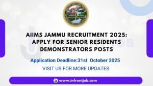 AIIMS Jammu Senior Residents Demonstrators Recruitment 2025 – 78 Vacancies