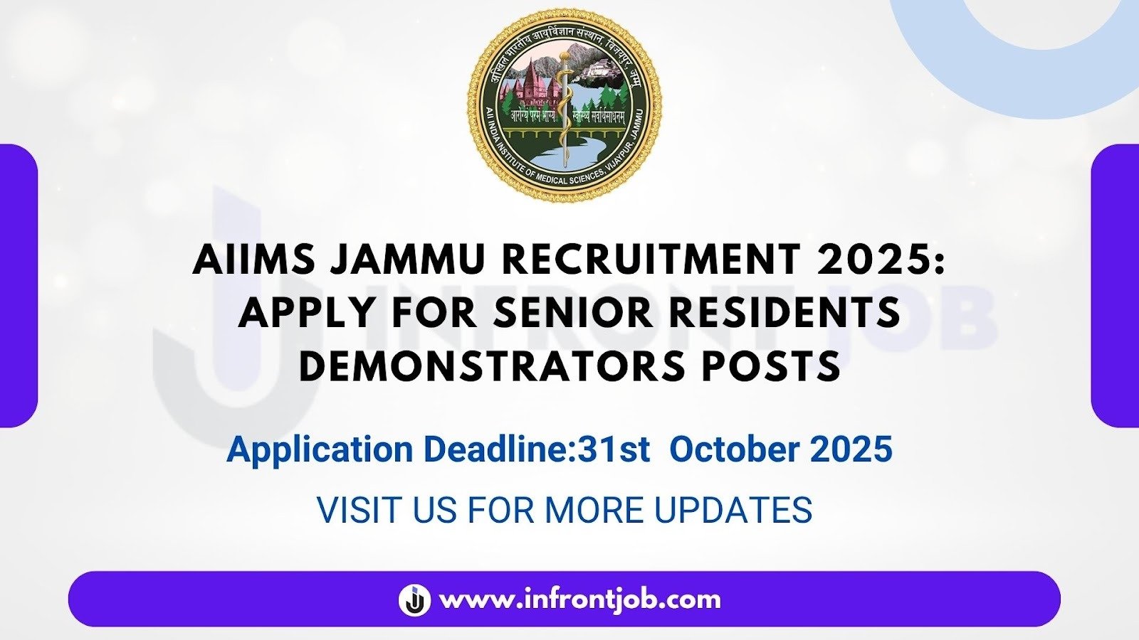 AIIMS Jammu Senior Residents Demonstrators Recruitment 2025 – 78 Vacancies