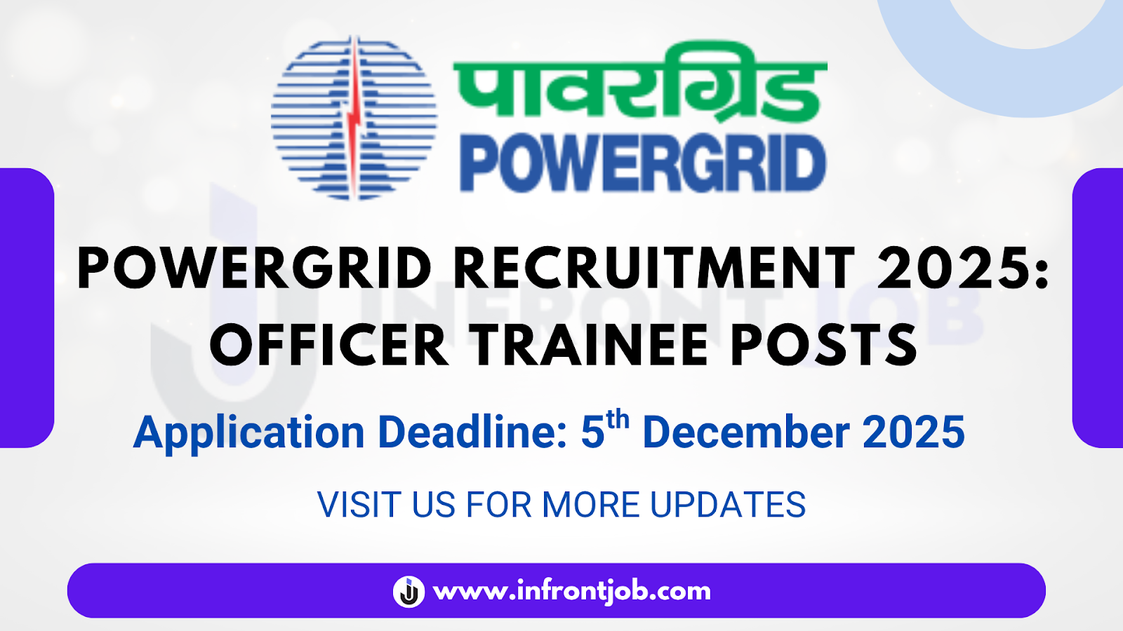 POWERGRID Officer Trainee Law Recruitment 2025 – Apply Online